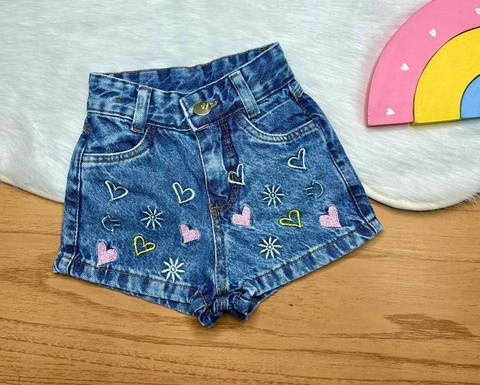 Short Jeans coração infantil - comprar online