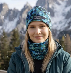 Cuello Micropolar doble reversible y Gorro Triangulos - comprar online