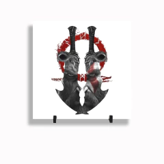 Quadro Azulejo Personalizado de Cerâmica 15x15 cm e Suporte God of War Kratos MOD 11 - comprar online