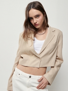 BLAZER CROP LINO MOST Beige TALLE S ST MARIE Promo sin cambio en internet