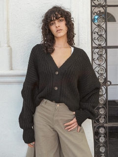 CARDIGAN CROP ROD BLACK - comprar online