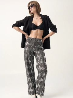 JEAN WIDE LEG FORUM SEQUINS GREY TALLE 24