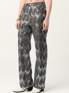 JEAN WIDE LEG FORUM SEQUINS GREY - comprar online