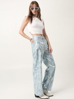 JEAN WIDE LEG FORUM SEQUINS LIGHT BLUE