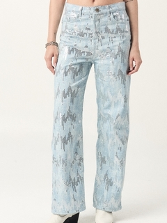 JEAN WIDE LEG FORUM SEQUINS LIGHT BLUE - comprar online