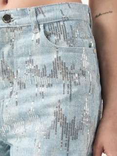 JEAN WIDE LEG FORUM SEQUINS LIGHT BLUE TALLE 24 - UPHILL STORE