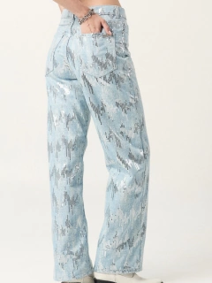 JEAN WIDE LEG FORUM SEQUINS LIGHT BLUE TALLE 24 en internet