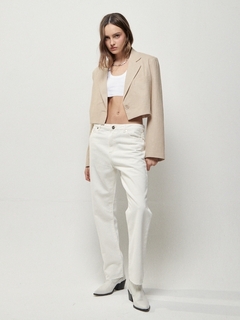 BLAZER CROP LINO MOST Beige TALLE S ST MARIE Promo sin cambio - comprar online