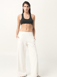 PANTALON WIDE LEG ALGODON RUSTICO BLACK en internet