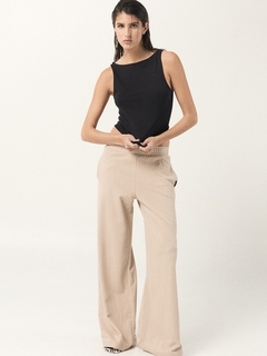 PANTALON WIDE LEG ALGODON RUSTICO BLACK - comprar online