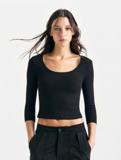 REMERA TOP MORLEY BLACK ML