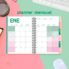 Agenda 2026 A5 semanal CHIMI botanic love (flores blanca) - tienda online