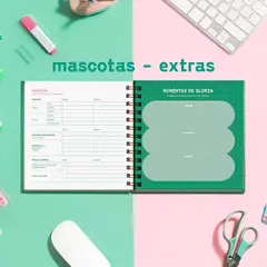 Agenda 2026 semanal CUADRADA chimi jardin nocturno (flores negra)