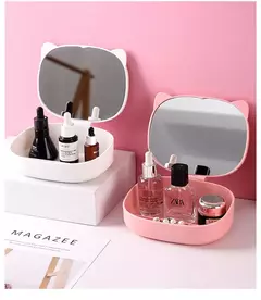 cajita portacosmetico con espejo gatito - comprar online