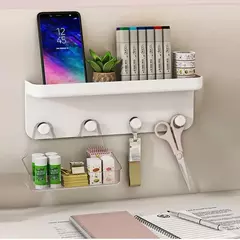 Estante organizador blanco y transparente