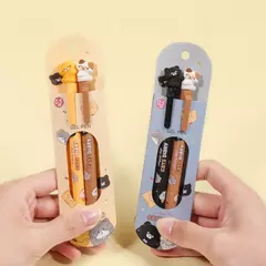 Set x2 lapiceras gatitos abrazados