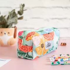 Cartuchera simple aqua camelias - comprar online