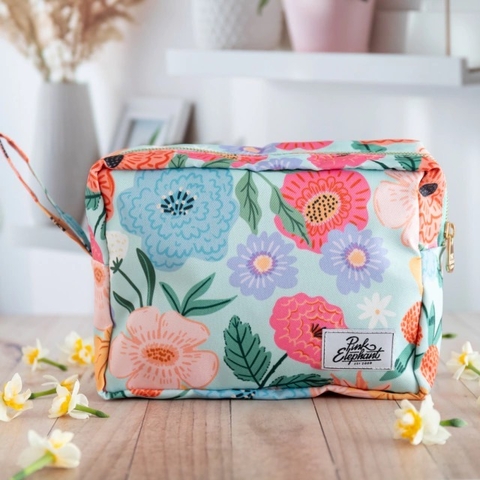 bolsito neceser flores aqua