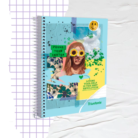 Cuaderno anillado a5 mujer margaritas