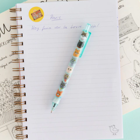 Lapicera retráctil gatitos