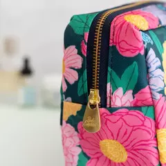 Bolsito neceser pink flores negras - comprar online