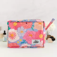 Bolsito neceser pink flores lila