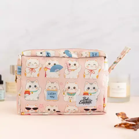 Bolsito neceser pink gatito suerte rosa