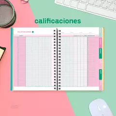 Agenda 2026 A5 semanal DOCENTE CHIMI tulipanes beige