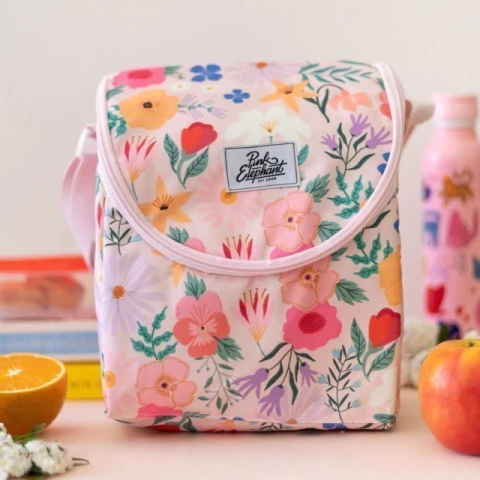 Lunchera grande fresias rosas