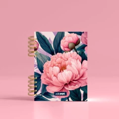 Cuaderno anillado tapa dura floreado A5