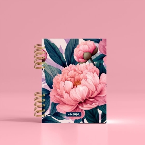 Cuaderno anillado tapa dura floreado A5