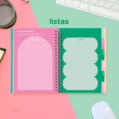 Agenda 2026 A5 semanal CHIMI jardín nocturno (flores negra)