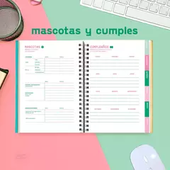 Imagen de Agenda 2026 A5 semanal CHIMI jardín nocturno (flores negra)