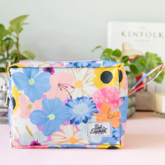 Bolsito neceser pink flores lila