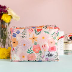 Bolsito neceser pink flores rosa