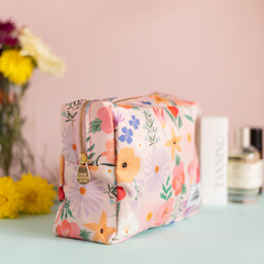 Bolsito neceser pink flores rosa - comprar online