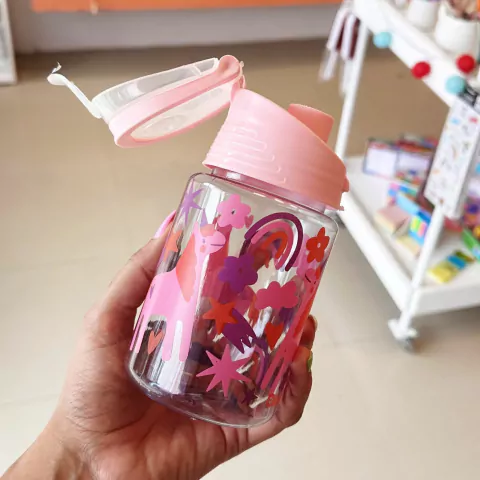 Botella infantil unicornio rosa