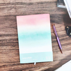 Cuaderno cosido A5 degrade naranja verde