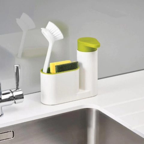 Dispenser verde y blanco