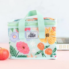 Lunchera chica flores aqua