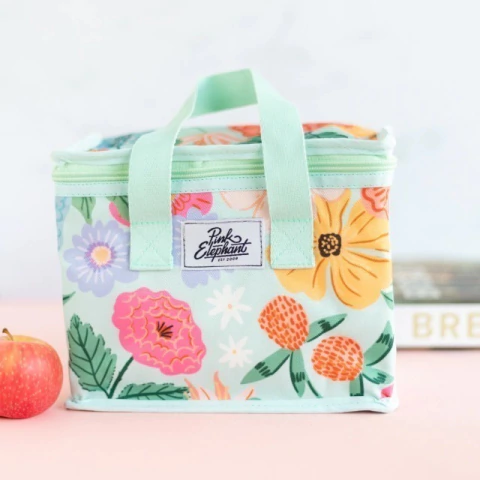 Lunchera chica flores aqua