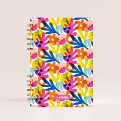 Cuaderno anillado tapa dura floreado A4