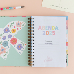 Agenda 2025 Pink Elephant flores aqua - comprar online