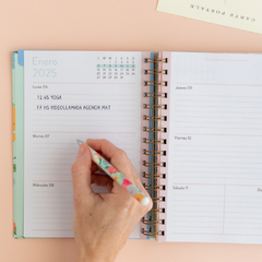 Agenda 2025 Pink Elephant flores aqua - tienda online