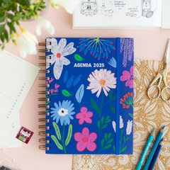 Agenda 2025 Pink Elephant flores azul