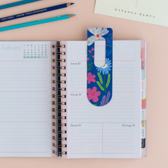 Agenda 2025 Pink Elephant flores azul - comprar online