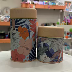 Set yerbera y azucarera flores celeste