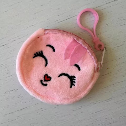 Llavero monedero conejito rosa