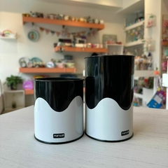 Set latas yerbera y azucarera blanca y negra