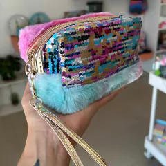 Imagen de Cartuchera neceser peluche lentejuelas